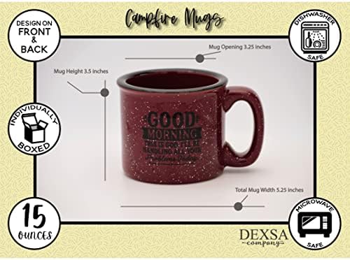 דקסה מדורה קרמיקה קפה ספל עם השראה ציטוט - בורגונדי מנומר קלאסי קפה כוס | מחזיק 15 אונקיות / בוקר טוב